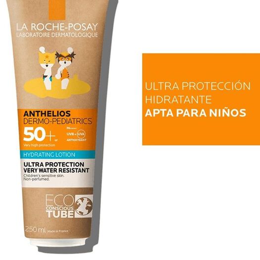 Anthelios Protector solar Loción Hidratante Dermo Pediátrico FPS 50+ Eco-Tubo 250ml, , large image number 2