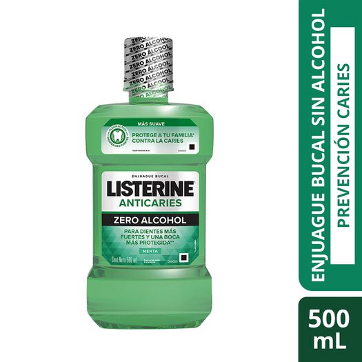 Enjuage Bucal Listerine Anticarie sabor Menta 500ml, , large image number 0