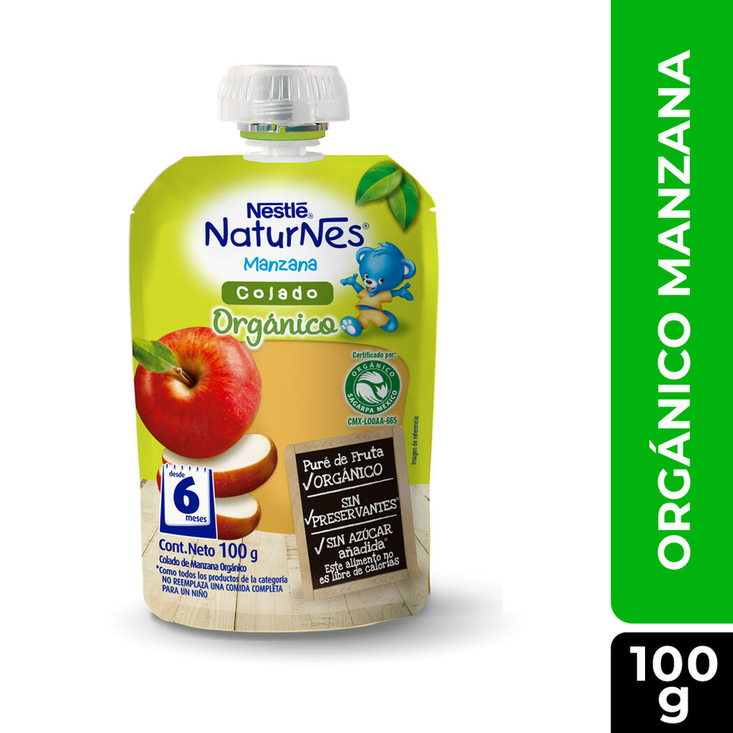 Compota Org&aacute;nica Pouch Naturnes Manzana 100 g, , large image number 0