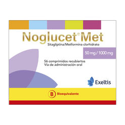 Noglucet Met 50 mg/1000 mg X 56 Comprimidos Recubiertos