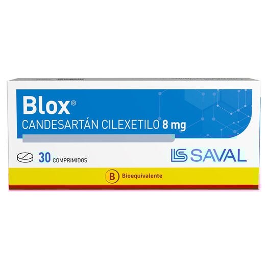 BLOX Candesartán cilexetilo 8 mg 30 comprimidos, , large image number 0