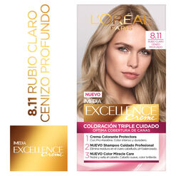 Excellence Tintura 8.11 Rubio Claro Ceniza Profundo x 1 Unidad