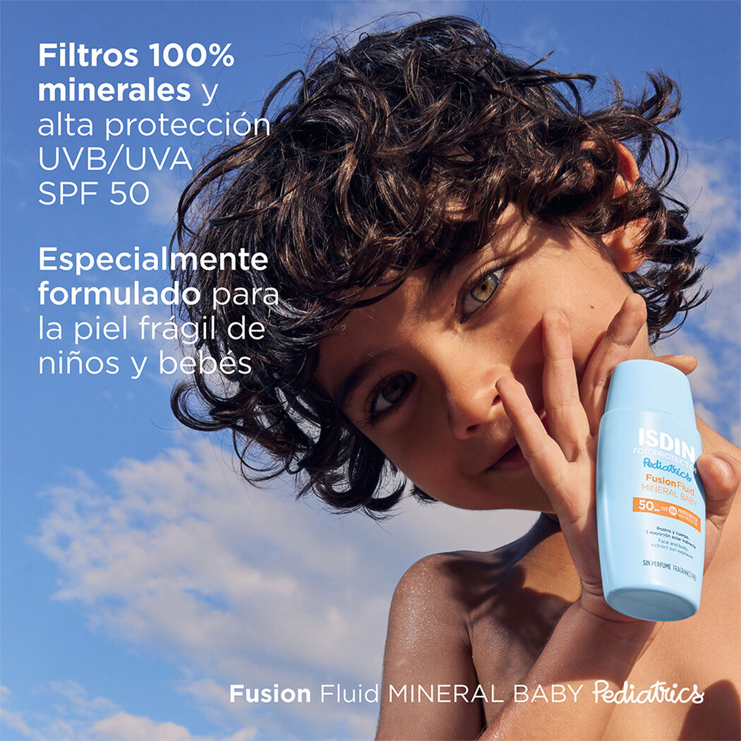 Protector Solar Isdin Pediatrics Fusion Fluid Mineral Baby FPS50 50 mL, , large image number 1