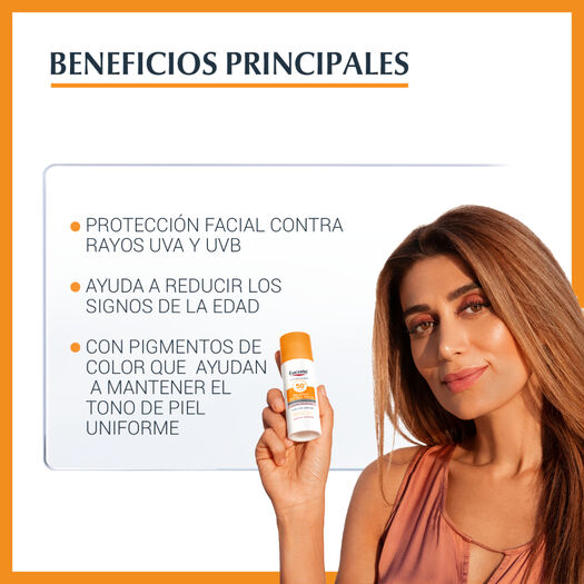 Eucerin Sun Photoaging Control Tinted Facial Tono Claro Protector Solar Fps50+ 50 Ml, , large image number 2