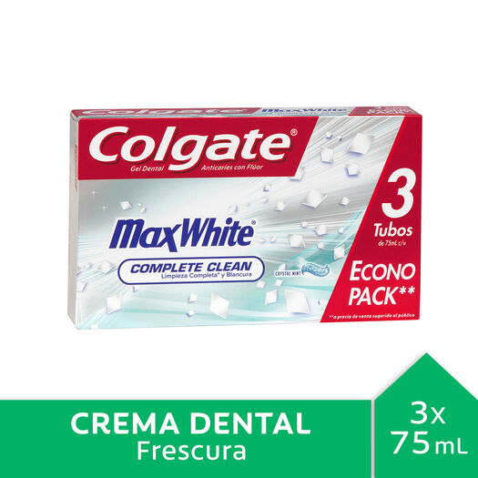 Colgate Pasta Dental Max White 103 g x 3 Unidades, , large image number 0