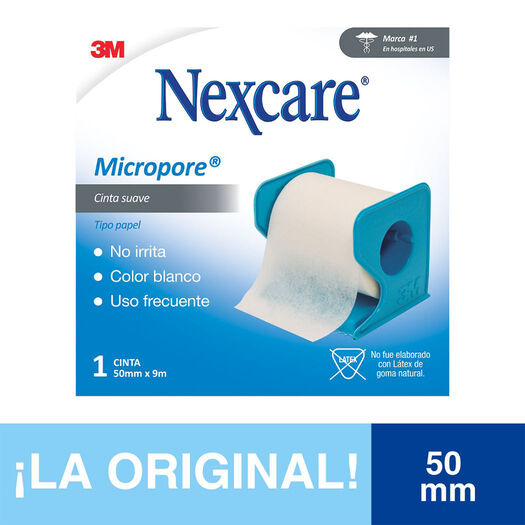 Nexcare¿ Cinta Adhesiva Micropore Blanca 50mm x 9,1mts, , large image number 0