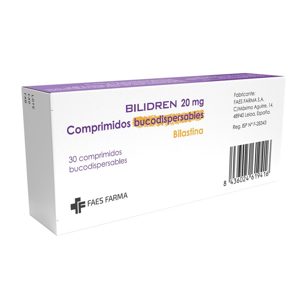 BILIDREN 20 mg x 30 Comprimidos Bucodispersables, , large image number 3
