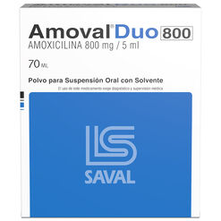 Amoval Duo 800 mg/5 mL x 70 mL Polvo Para Suspensión Oral