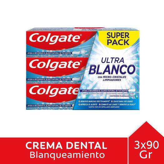 Colgate Pasta Dental Ultrablanco 90 g x 3 Unidades, , large image number 0