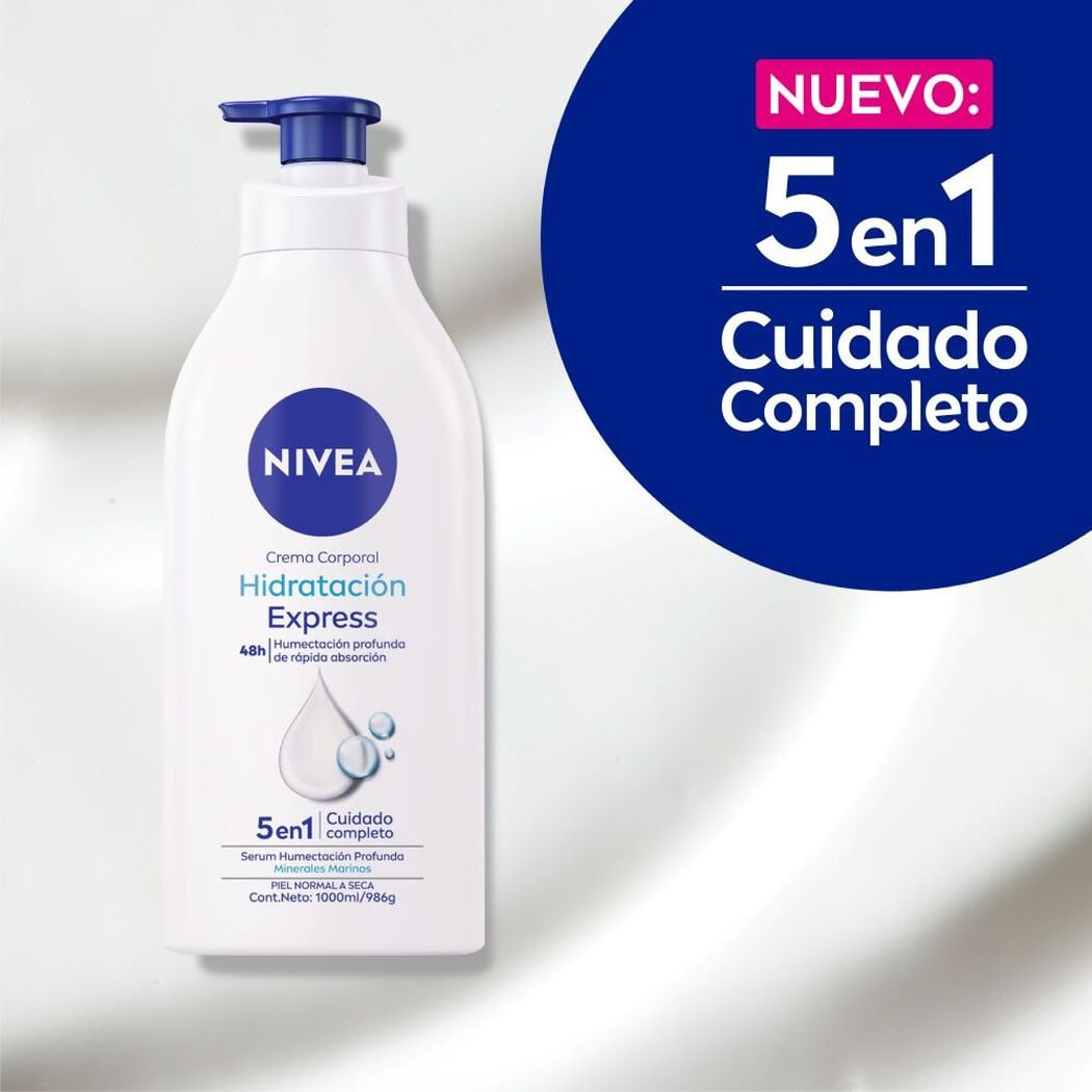 Crema Corporal Nivea Hidratante Express 1000 mL, , large image number 2