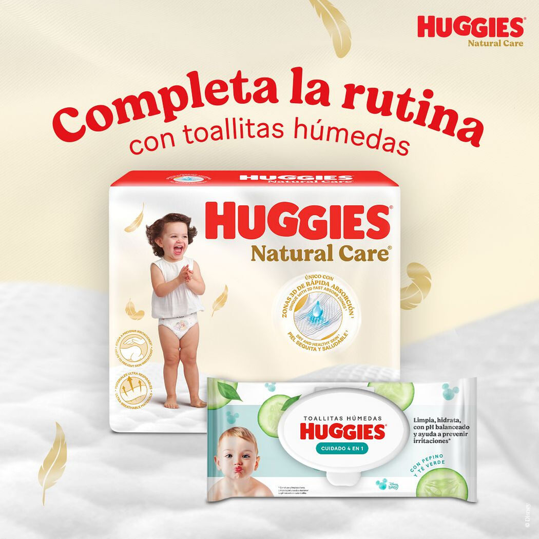 Pa&ntilde;ales Huggies Natural Care G 66 un, , large image number 4