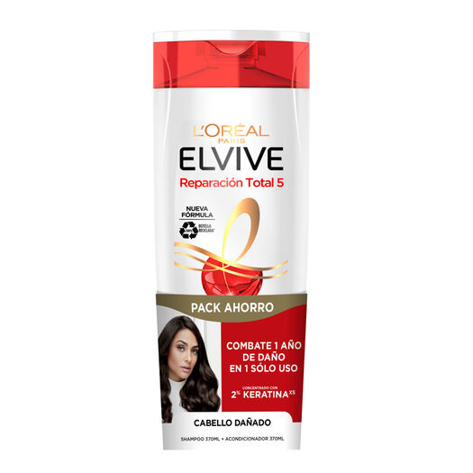 Shampoo Elvive Reparación Total 5 370 mL + Acondicionador 370 mL, , large image number 1