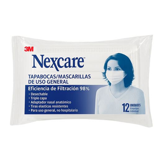 Nexcare Mascarilla Desechable 12Un, , large image number 0
