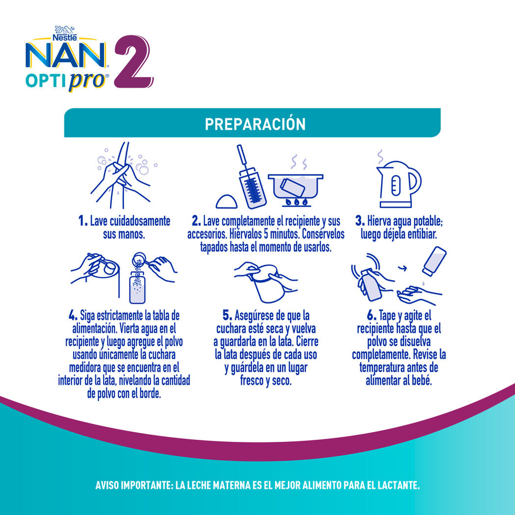 F&oacute;rmula Infantil Nan 2 Optipro 800 g, , large image number 2