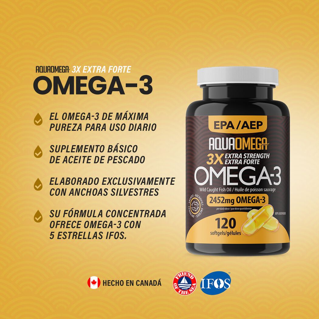 Omega 3 Aquaomega Extra Forte x 120 c&aacute;psulas, , large image number 0