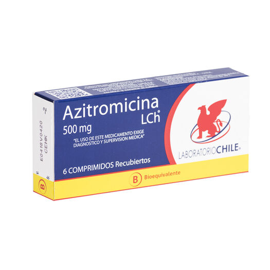 Azitromicina 500 mg x 6 Comprimidos Recubiertos CHILE, , large image number 0
