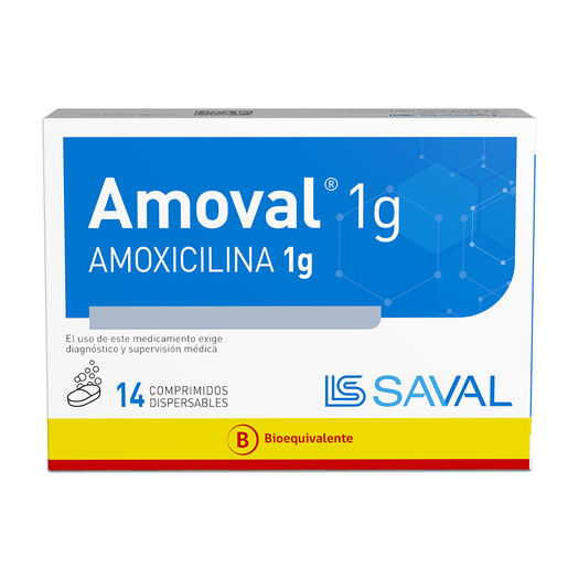 AMOVAL Amoxicilina 1 g 14 comprimidos, , large image number 0