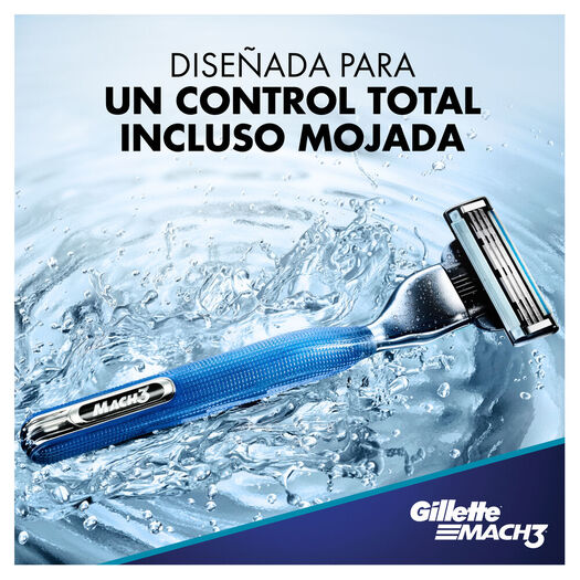 Máquina de Afeitar Gillette Mach3 Aqua Grip + Repuesto 1un, , large image number 2
