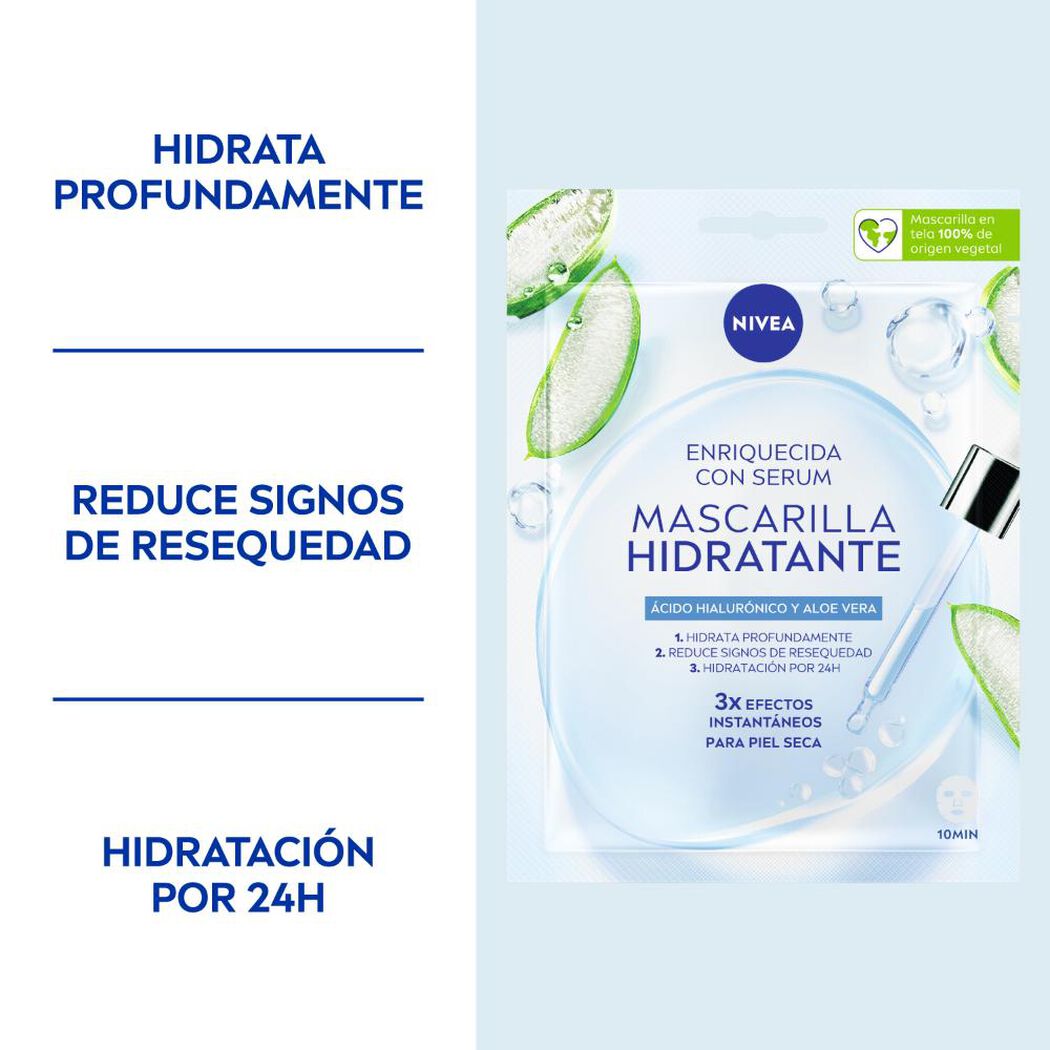 Mascarilla en Tela Nivea Urban Skin Shot Hidratante 10 Minutos, , large image number 2