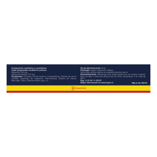 Valkem D 160/12,5 mg  30 Comprimidos Recubiertos, , large image number 1