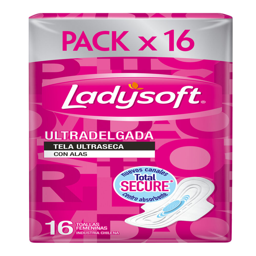 Toalla Higiénica Ladysoft Ultra Delgada 16 un, , large image number 1