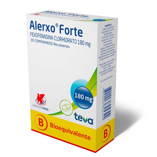 Alerxo Forte 180 mg Caja 30 Comp. Recubiertos, , large image number 0
