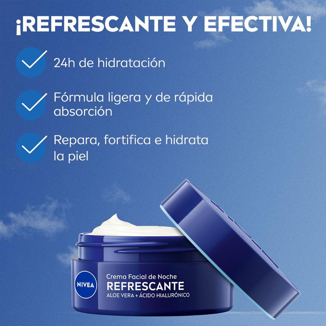 Crema Facial Hidratante Noche Regeneradora Nivea 50 ml, , large image number 2