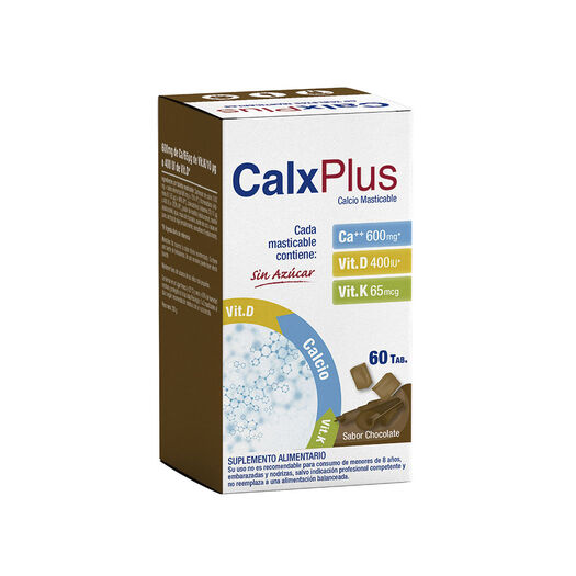 Calxplus Chocolate Calcio Masticable 60 Tabletas, , large image number 0