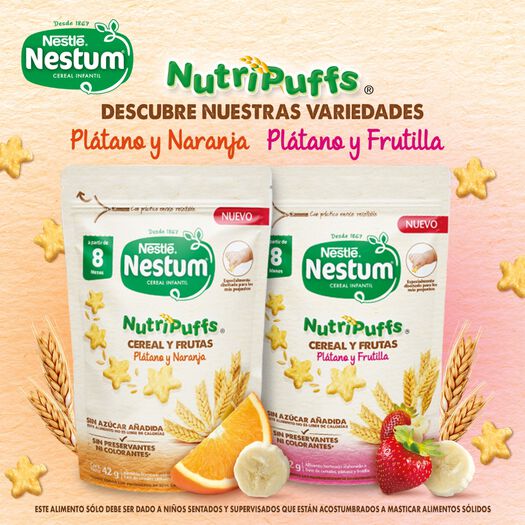 Cereal Infantil Nestum Nutripuffss Plátano Frutilla 42 g, , large image number 3