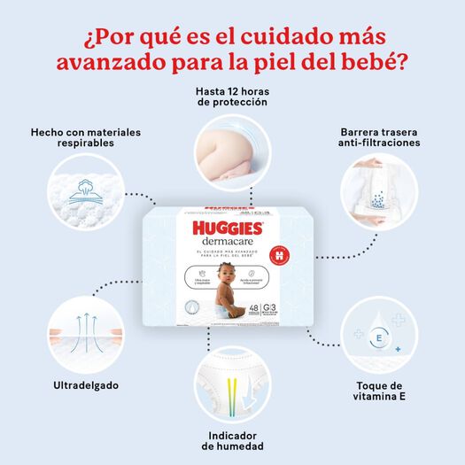 Pañales Huggies Dermacare XG 38 un, , large image number 1