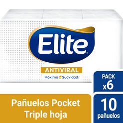 Elite Pañuelo Desechable Antiviral x 6 Unidades