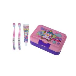 Set Oral Care (Back To School): Lonchera + Pasta 50 Gr + 2 Cepillos Variedad De Liencias