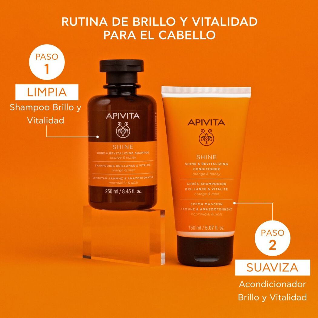 Shampoo Apivita Brillo Revitalizante 250 mL, , large image number 3