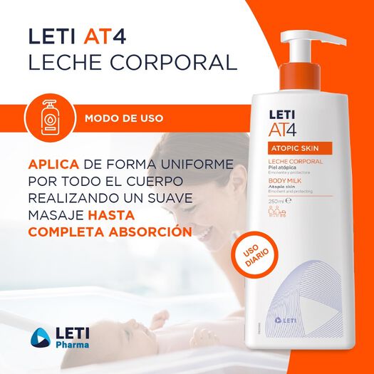 Leti At4 x 250 mL Leche Corporal Emoliente Y Protectora, , large image number 4