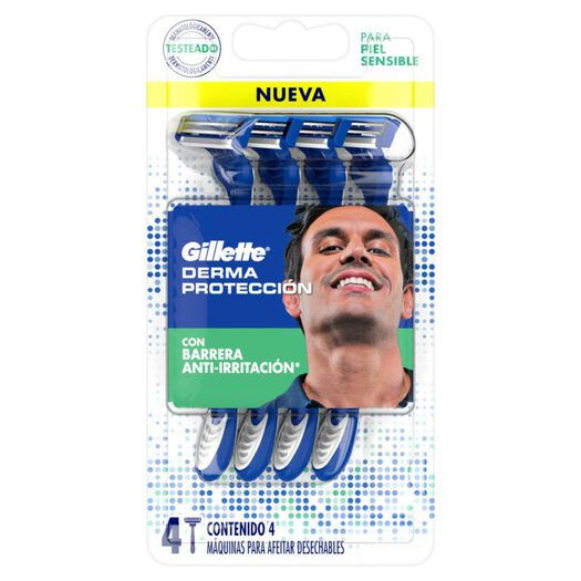 Máquinas Para Afeitar Gillette Derma Protección Desechables 4 Unidades, , large image number 4