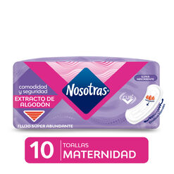 Nosotras Toalla Higienica Maternal Suave Sin Alas x 10 Unidades