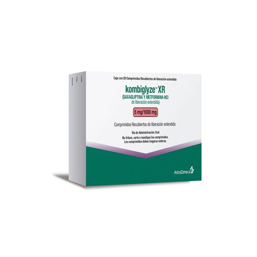 Kombiglyze XR 5 mg/1000 mg x 28 Comprimidos Recubiertos de Liberación Extendida, , large image number 0