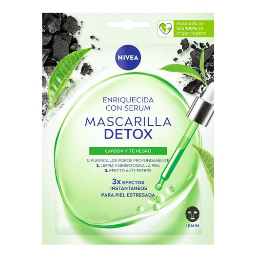 Mascarilla en Tela Nivea Urban Skin Shot Detox 10 Minutos, , large image number 1