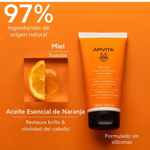 Acondicionador Apivita Cabello Shine Revitalizing 150 mL, , large image number 2