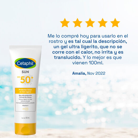 Protector Solar Cetaphil Gel Ligero FPS 50 100ml, , large image number 2
