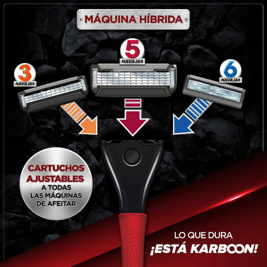 Máquina de Afeitar Groomen 500 2 Cartuchos 1 un, , large image number 3