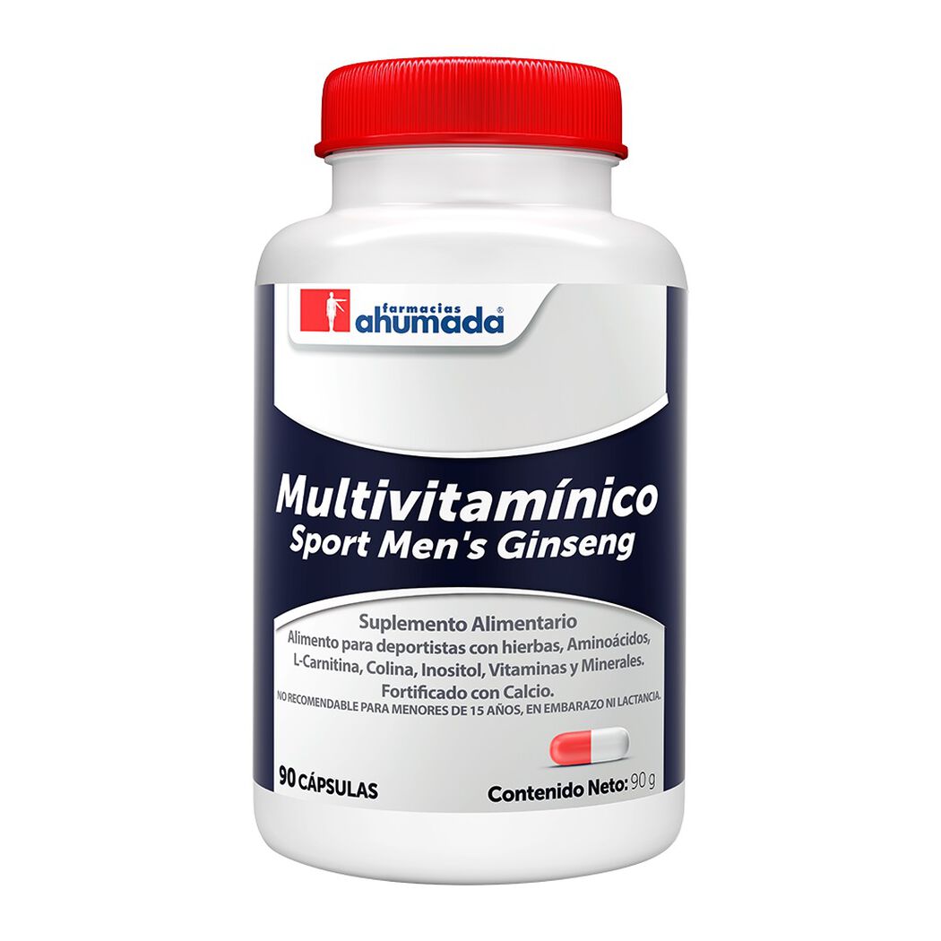 Multivitam&iacute;nico Men + Ginseng 90 C&aacute;psulas, , large image number 0