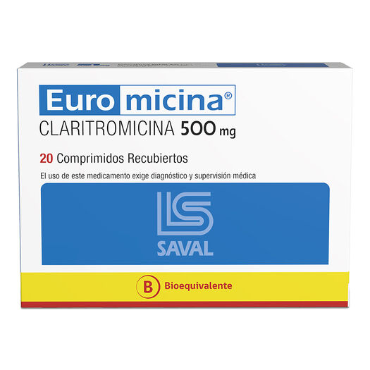 EUROMICINA Claritromicina 500 mg 20 comprimidos, , large image number 0