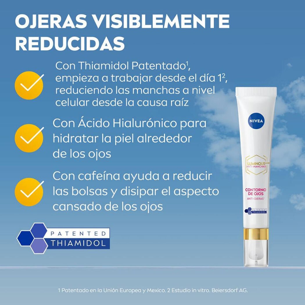 Contorno de Ojos Nivea Facial Luminous 630 15 ml, , large image number 2