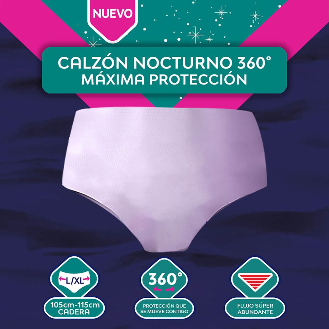 Calz&oacute;n Nocturno Nosotras Flujo S&uacute;per Abundante Talla L-Xl 3 un, , large image number 2