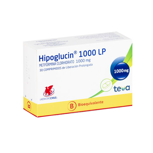 Hipoglucin LP 1000 mg x 30 Comprimidos de Liberación Prolongada, , large image number 0