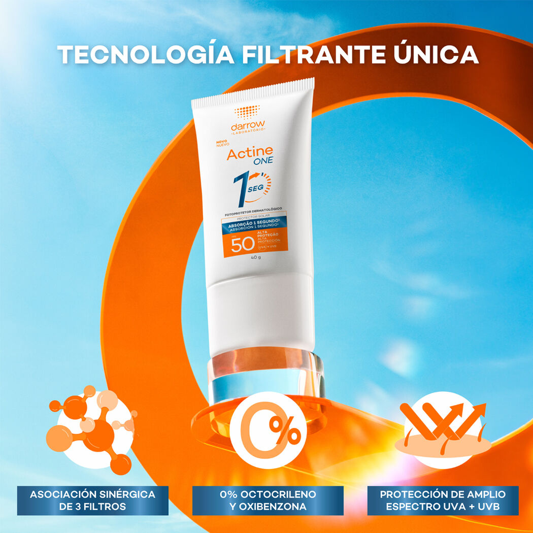 Protector Solar Darrow Actine One Color Con Color SPF 50+ 40g, , large image number 3