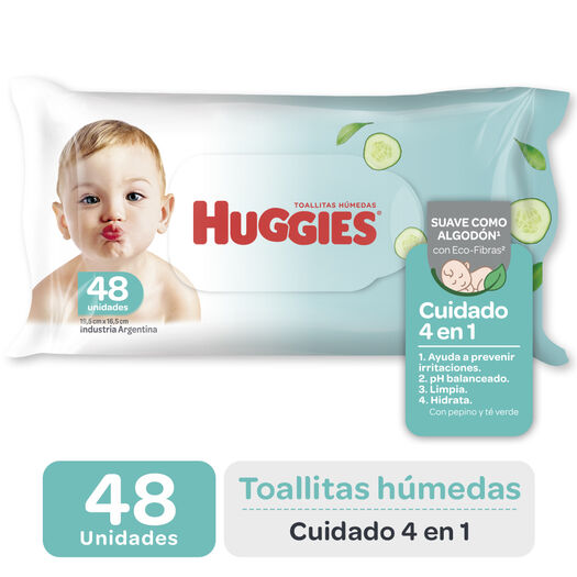 Toallas Húmedas Huggies Cuidado 4en1 48 un, , large image number 0