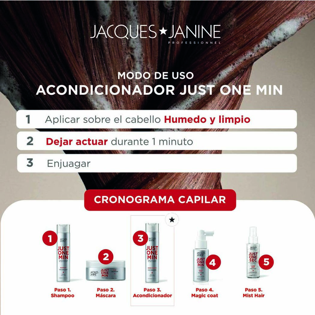 Acondicionador Jacques Janine Just One Minute Reparador 270ml, , large image number 3