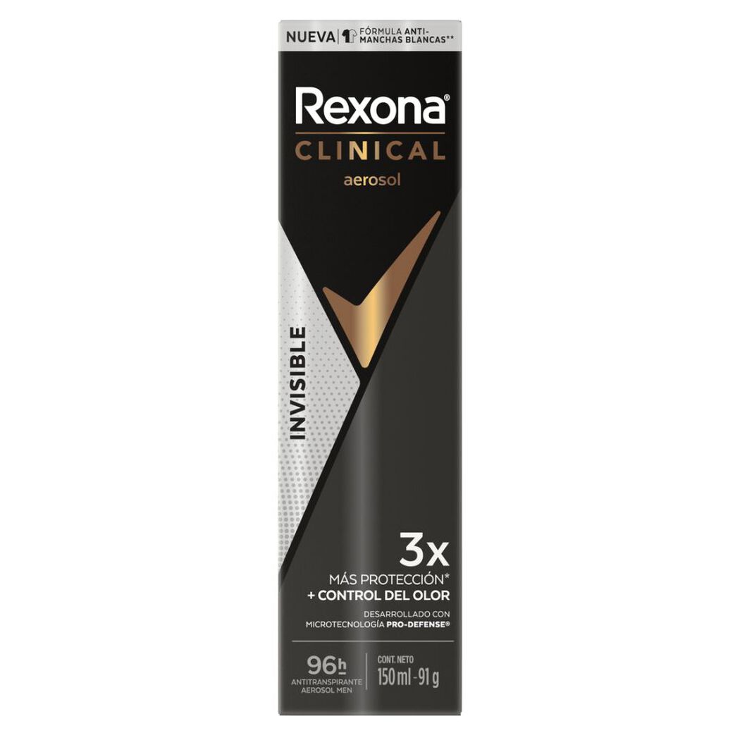 Rexona Clinical Desodorante en aerosol Men Invisible 150 ml, , large image number 1